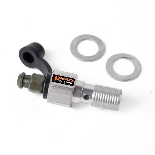 Aluminum Banjo Bolt Bleeder Single Banjo with Steel bleed screw